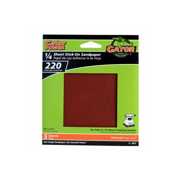Gator Finishing 5PK 220G Sandpaper 4072 - main